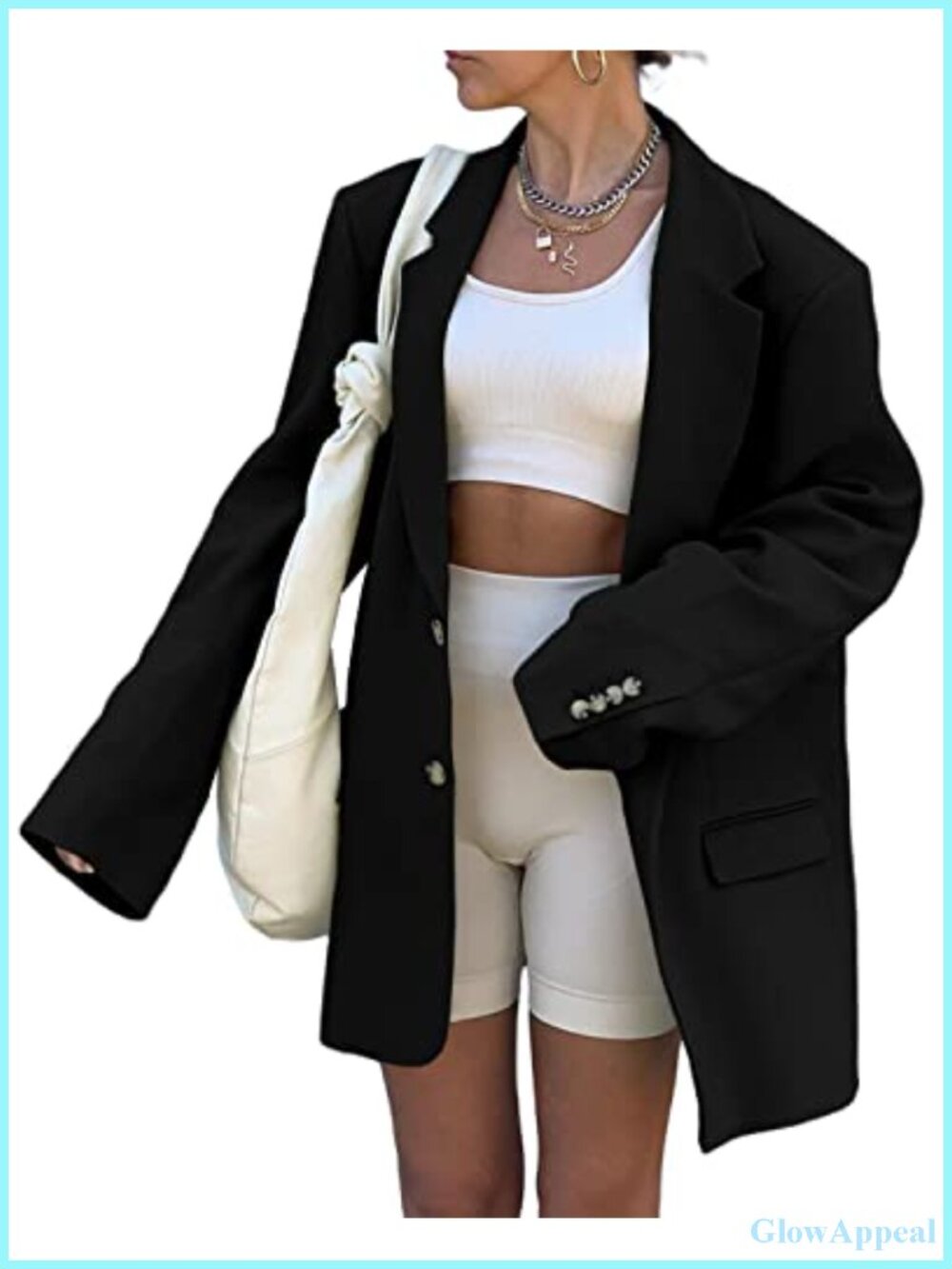 Women's Oversized Blazer Long Sleeve Lapel Open Front Jacket